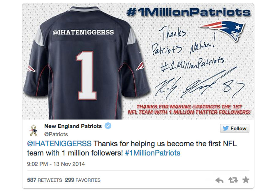 Maybe You Shouldn't Thank This Specific Follower, Patriots?