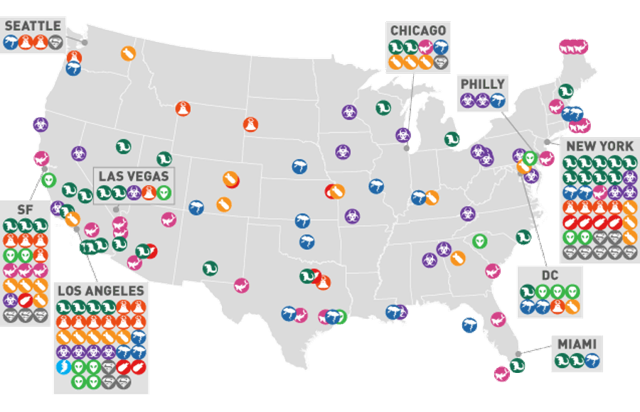 Map: How Hollywood Has Destroyed America