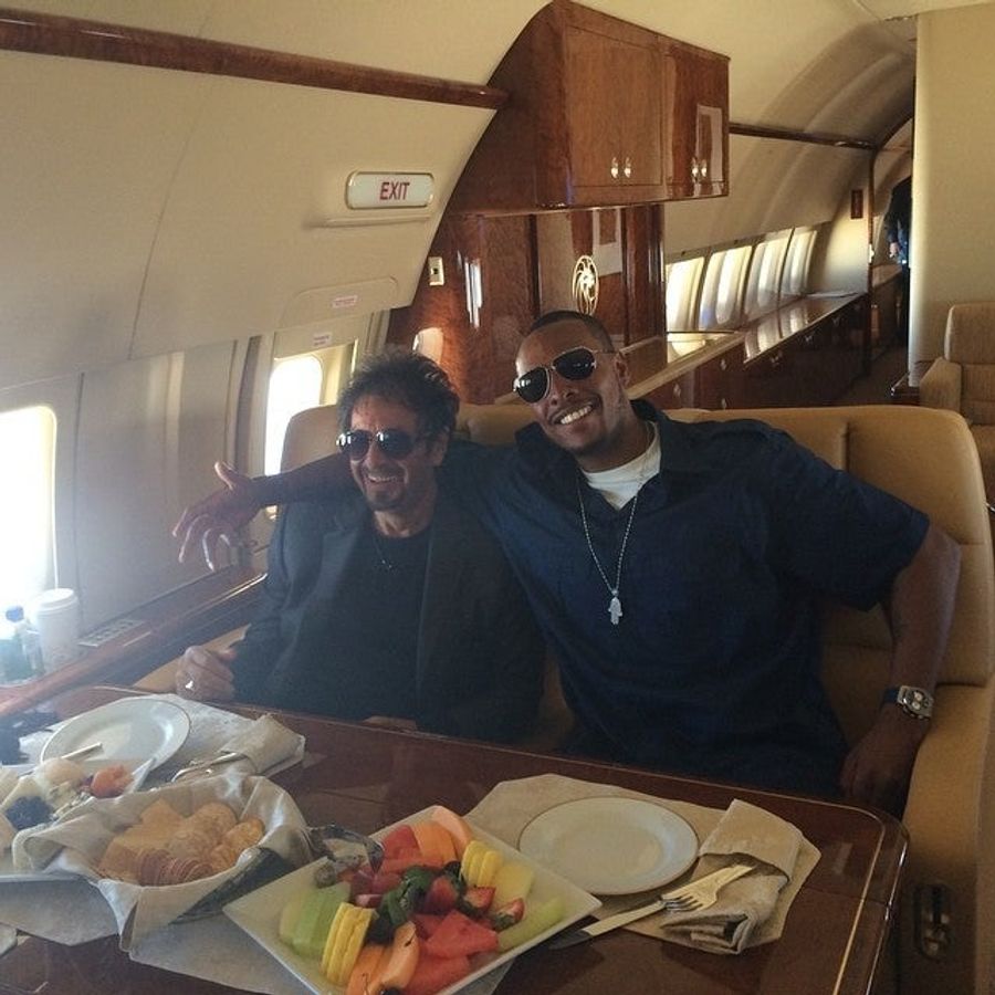 Al Pacino And Paul Pierce Chilling On A Private Jet