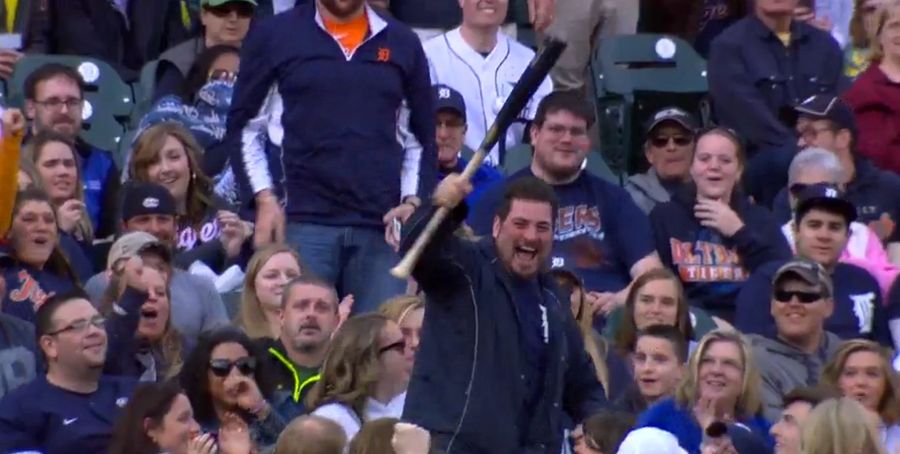 Ruddy Tigers Fan Snags Miguel Cabrera's Bat Out Of The Sky