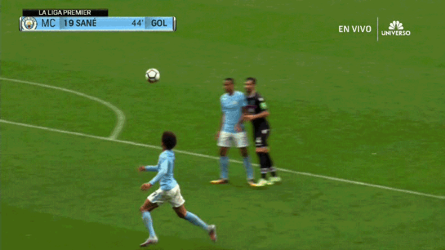 Leroy Sané Opens Scoring Against Crystal Palace With Volley Off Defender&#39;s Head