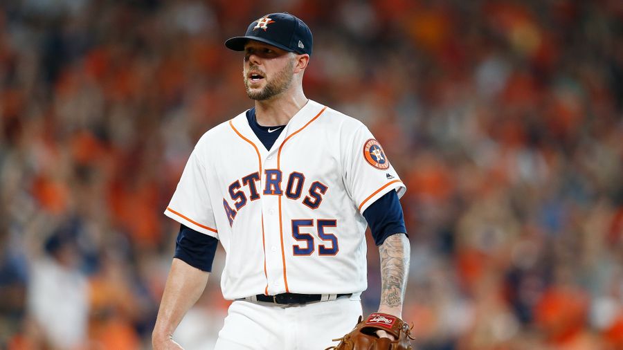 Astros Reliever Ryan Pressly Confronts Cleveland Fan Taunting Roberto Osuna About Domestic Violence