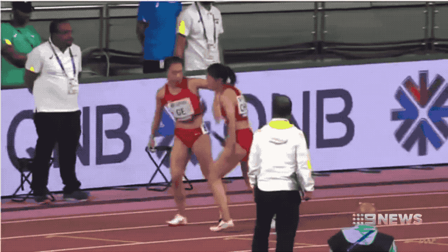Here's A Relay Race Handoff Gone Horribly Wrong