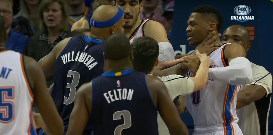 Russell Westbrook Ejected As Thunder And Mavs Get Into It
