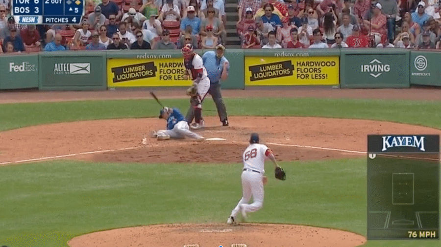 Ryan Goins Nearly Gets Hit In The Head, Falls Down, Grounds Out In One Play