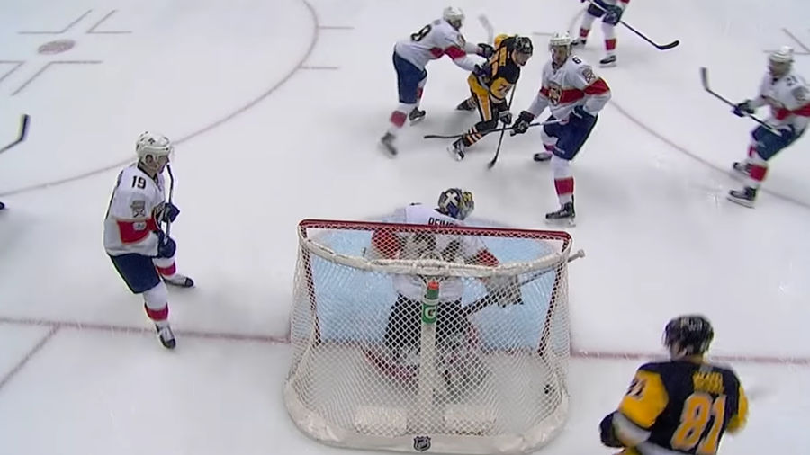 Phil Kessel Flips Puck Over The Back Of The Net To Assist Extremely Cool Goal