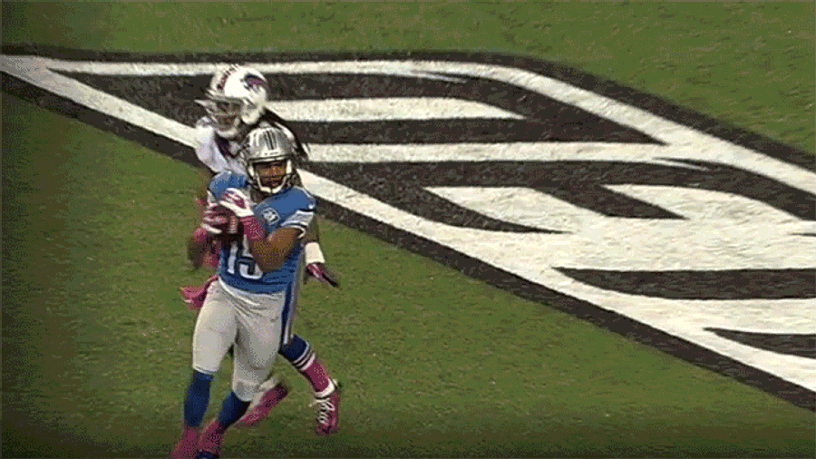 Golden Tate Fakes The Goalpost Dunk Celebration