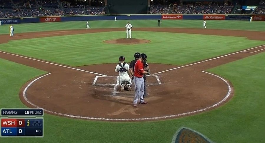Bryce Harper Drags Foot Through &quot;A&quot; Behind Home Plate In Turner Field