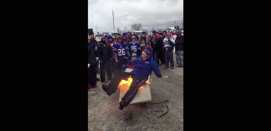 Bills Fan Sets Himself On Fire