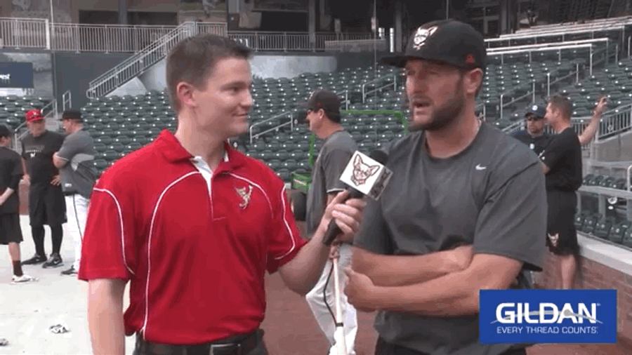 Minor League Baseball Interview Videobombed By Running Knockout Punch