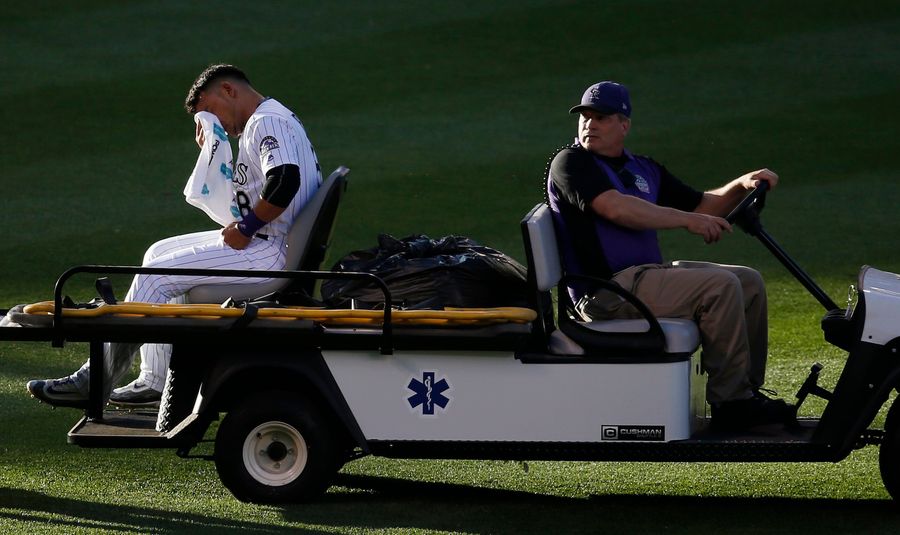 Trevor Story Kneecaps Gerardo Parra