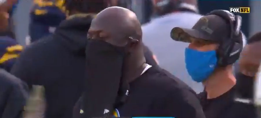 Is this…a pair of shorts on Keith Burns’ face?