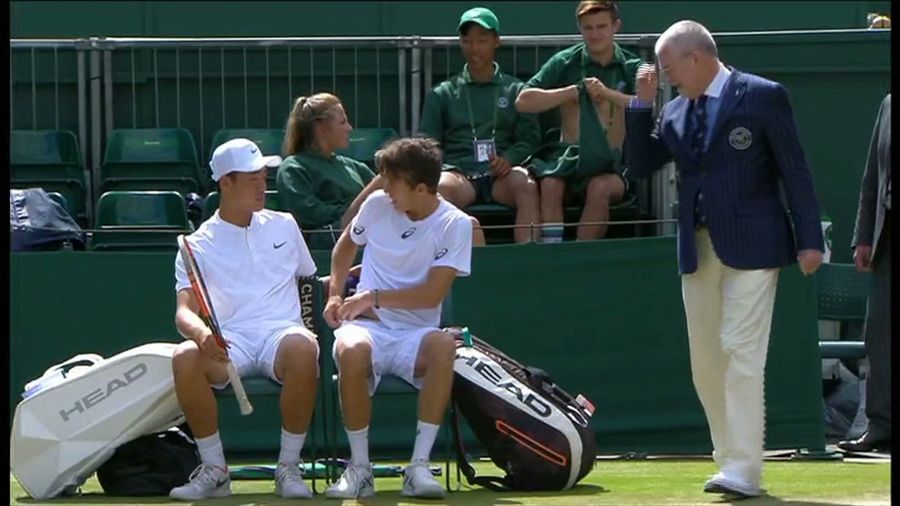 Boys&#39; Doubles Team Forced To Change Out Of Black Underpants At Wimbledon 