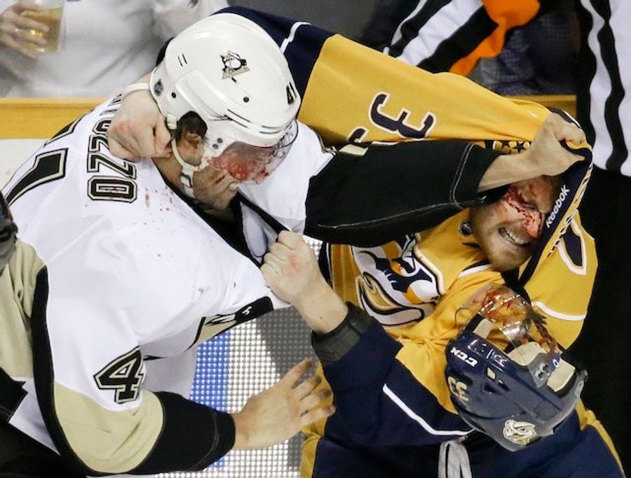 Hockey Fight Turns Players Into Bloody Messes