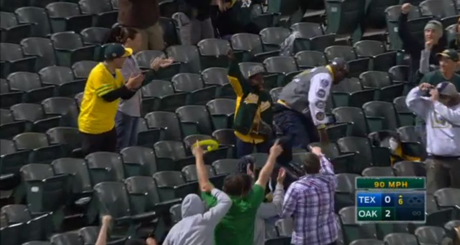 This Little A&#39;s Fan Is An Elite Left Fielder