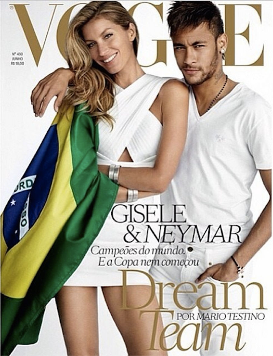 Neymar And Gisele Are On <em>Vogue Brasil</em> Cover, Aren't Butt-Ass Naked