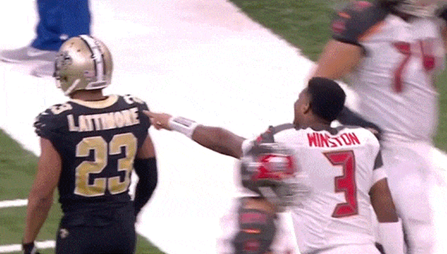 Mike Evans Lays Out Marshon Lattimore With Cheap Shot To The Back