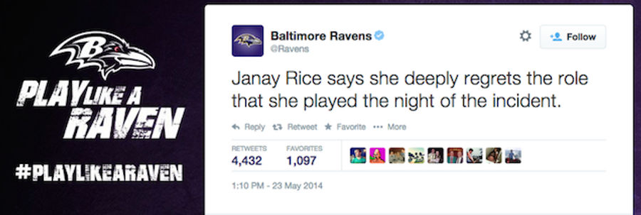 The Ravens <em>Just</em> Deleted That Terrible Janay Rice Tweet