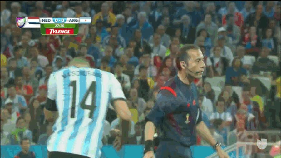 Argentine Player Hit In The Head, Stumbles And Falls, Stays In The Game