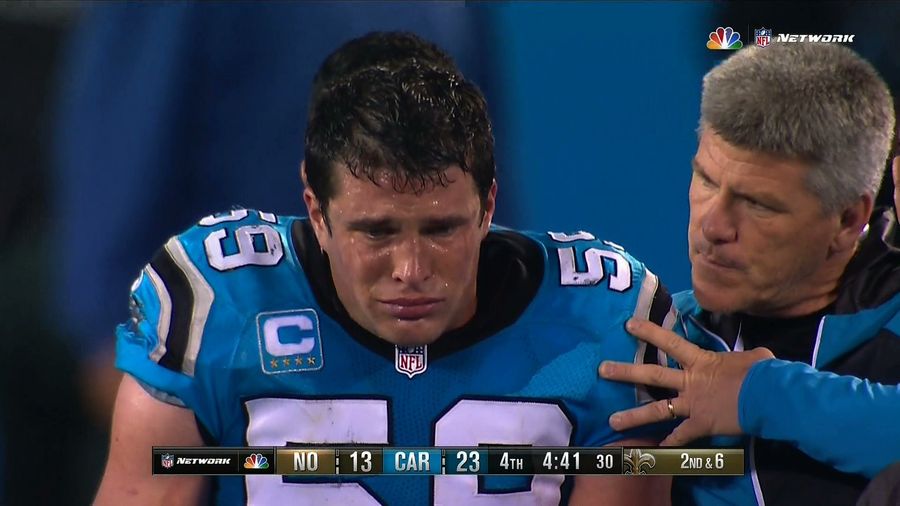 Luke Kuechly Weeps His Way Off The Field After Scary Injury