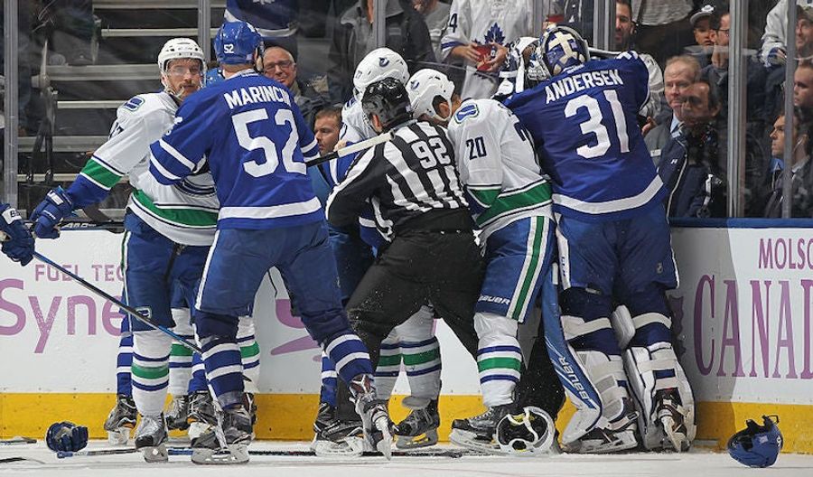 The Canucks And Maple Leafs Fought A Lot Last Night