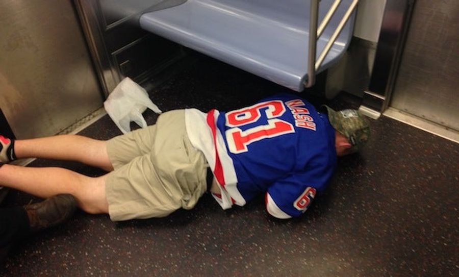 Fallen Rangers Fan Is The Saddest Subway Rider