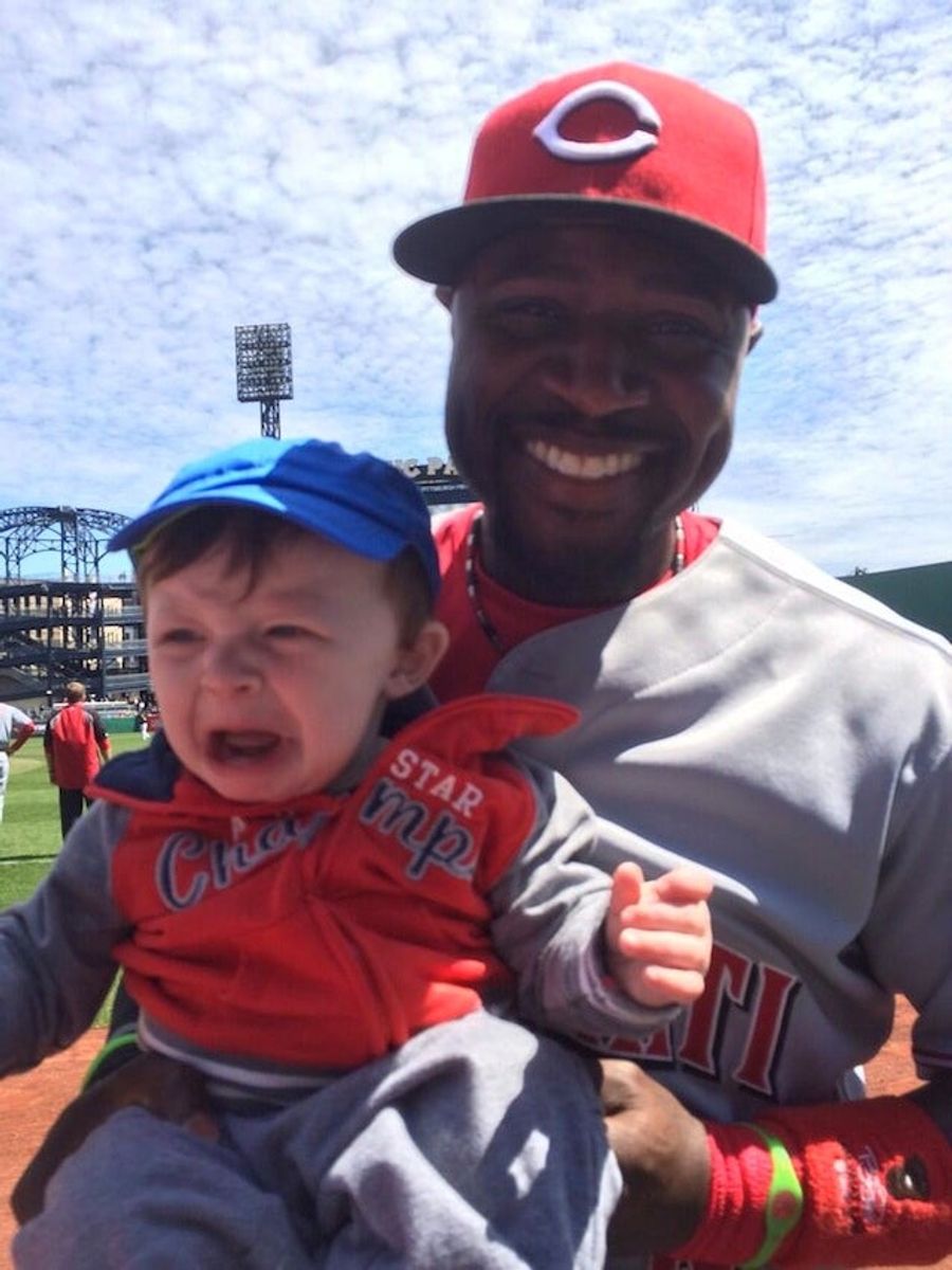 Brandon Phillips Terrifies Baby