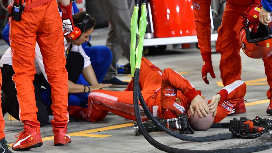 Ferrari Pit Mechanic's Leg Gets Bent In Several Wrong Directions By Accelerating Car
