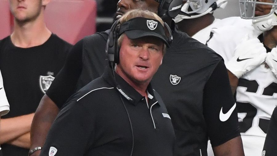 Jon Gruden Turns Worrying Shade Of Red Over Preseason Delay-Of-Game Penalty