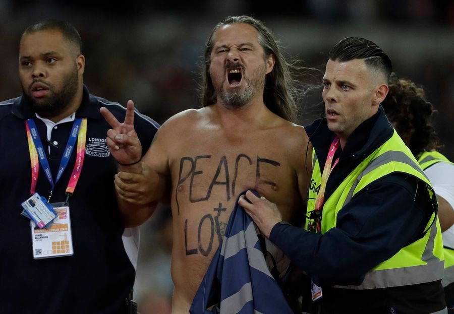 Naked Idiot On The Field Is Very Pleased With Himself [NSFW]
