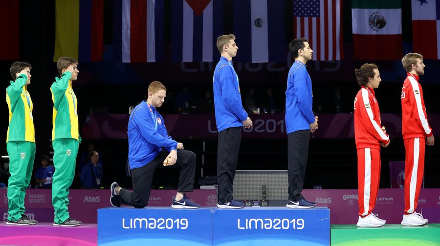 American Fencer, Hammer Thrower Protest On Medal Podium At Pan-American Games