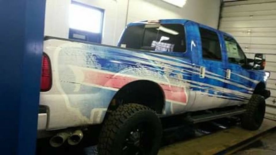 Rex Ryan Got A Giant Bills Logo Painted On His Truck