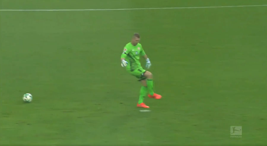 Bundesliga Keeper Confidently Kicks An Old Memory Of The Ball