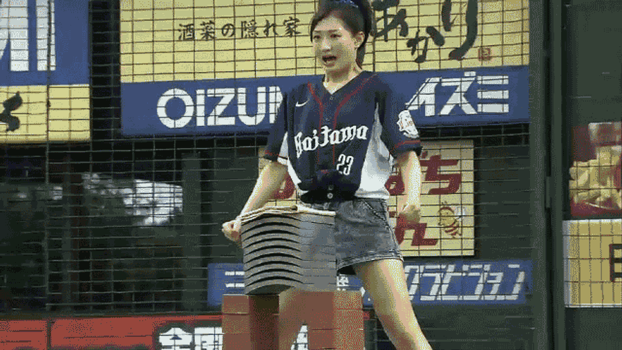 Japanese Actress Smashes Blocks With Her Head Before First Pitch