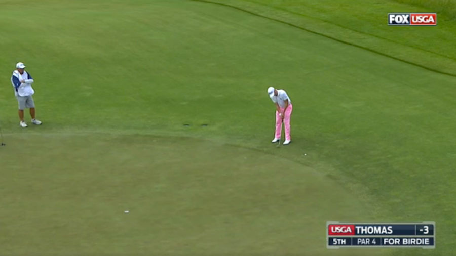 Look At This Whacky Miniature Golf Putt From Justin Thomas