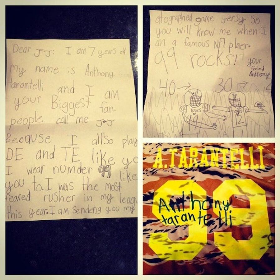 Little Badass Sends Autographed Jersey To J.J. Watt