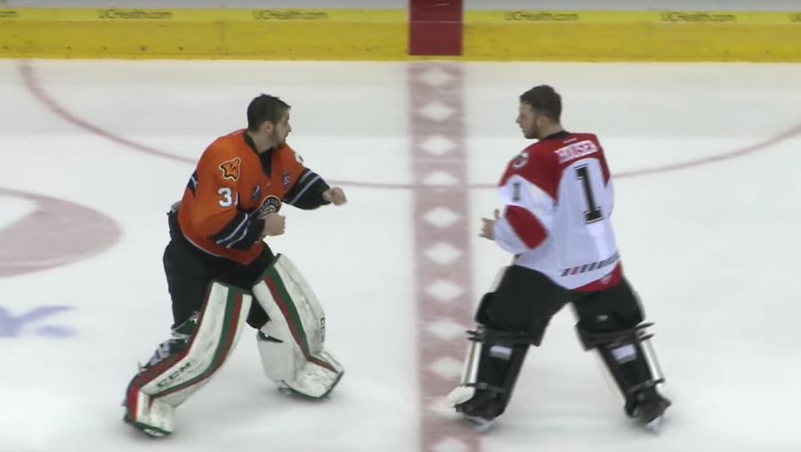 Goalie Fight Comes To Sudden, Violent End