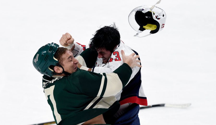 Tom Wilson Gets His Face Bloodied After Taking Out Zach Parise With A Gnarly High Stick