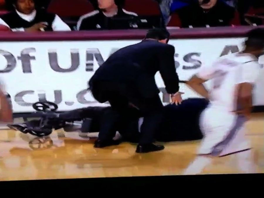 Injured St. Bonaventure Coach Eats It In Handshake Line