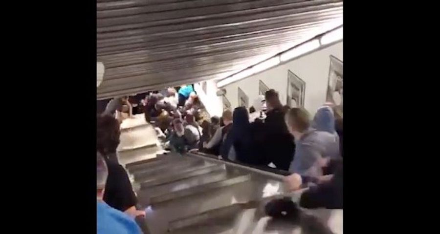 Russian Soccer Fans Injured By Terrifying Escalator Malfunction