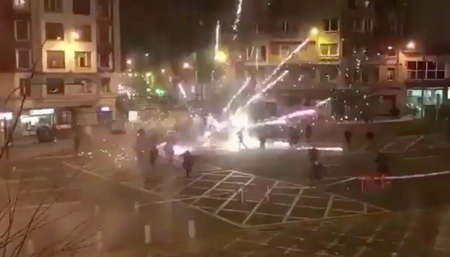 Ultras Start Fireworks Fight Before Europa League Game [Update]