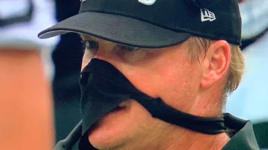 What is even happening on Jon Gruden’s face?