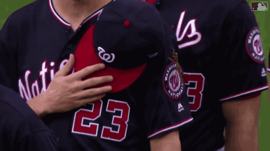 Nationals Pitcher Heroically Respects Anthem While Under Attack By Praying Mantis