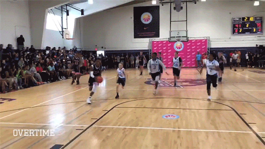 LeBron&#39;s 13-Year-Old Son Nearly Dunks