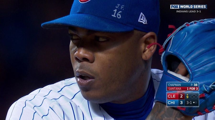 Aroldis Chapman Gets Eight-Out Save To Keep The Cubs Alive