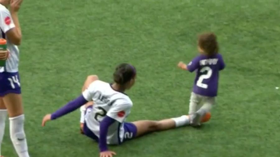 Sydney Leroux Dwyer Delivers A Loving Slide Tackle To Her Own Son<em></em>