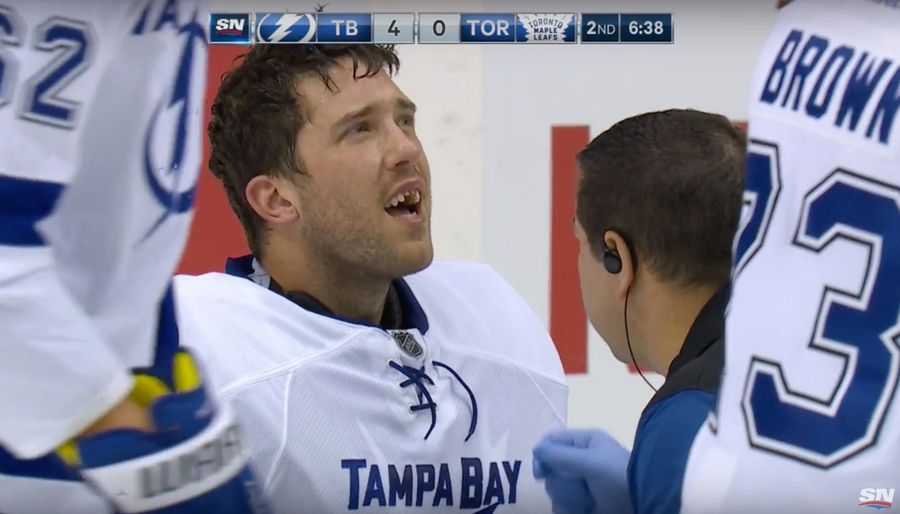 Ben Bishop Is Short A Few Teeth After Taking A Hard Shot To The Face
