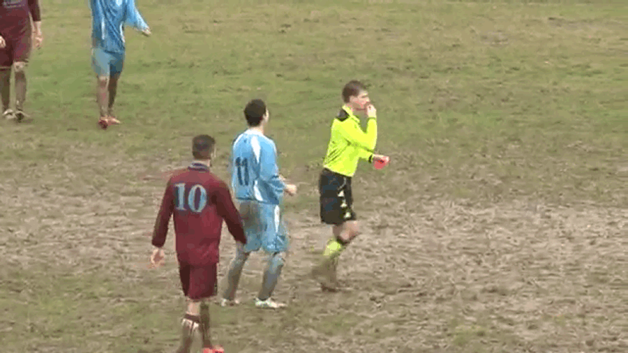 Angry Soccer Man Tries To Assault Referee, Fails Miserably