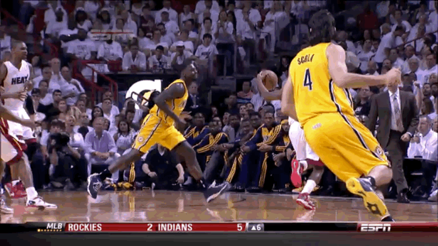 Lance Smacks Norris Cole In The Face, Pacers Bench Reacts