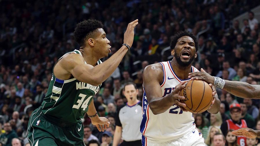 Giannis And Embiid, Just A Couple Of Giant Space Monsters Smashing Everyone Else Into Hell